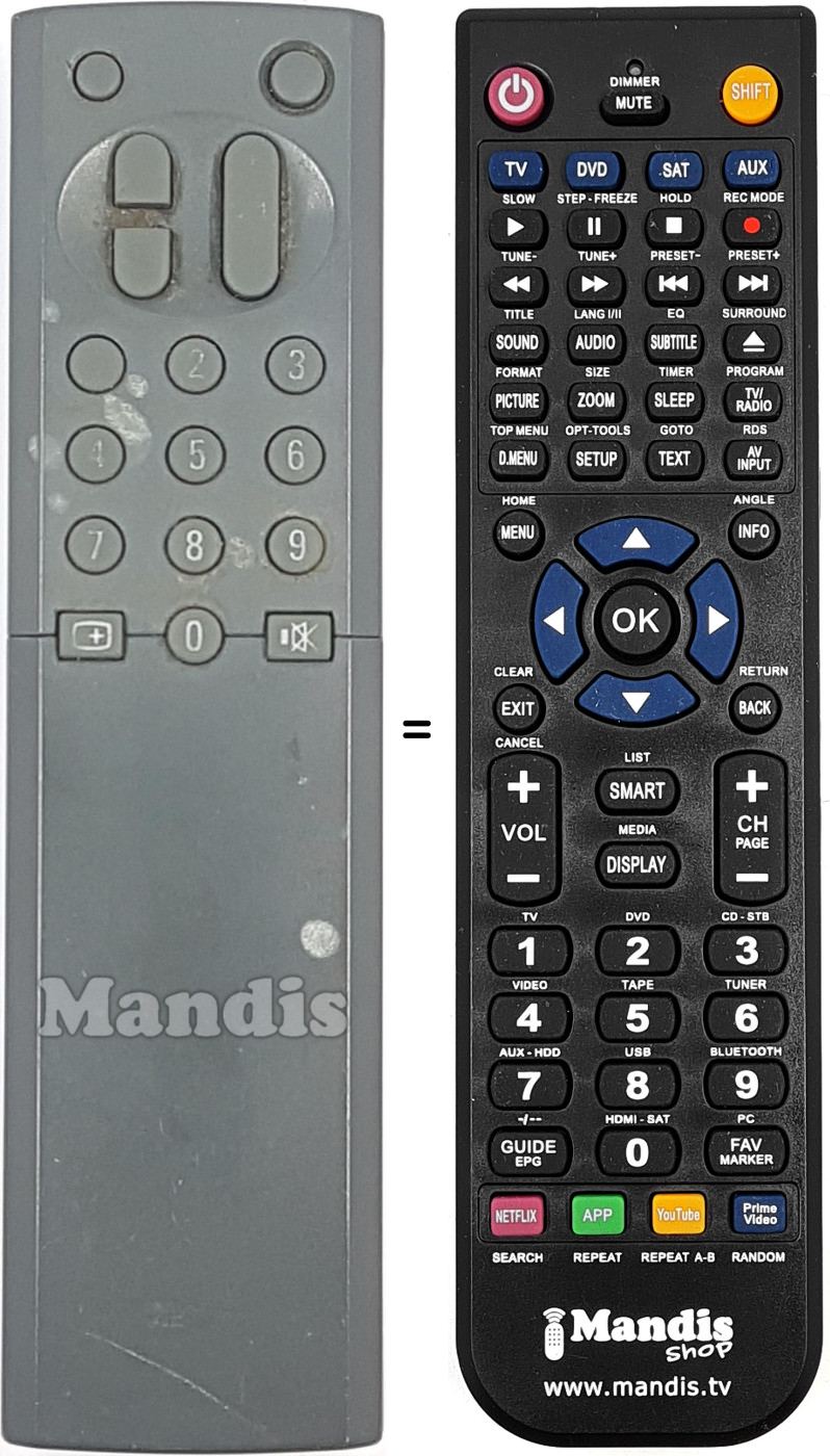 Comandos à distância equivalente RC9076-00G