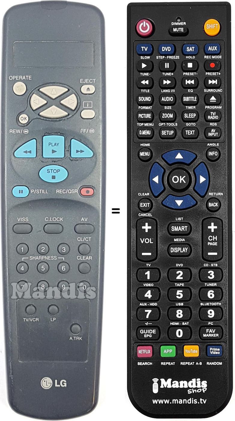 Comandos à distância equivalente REMCON1995