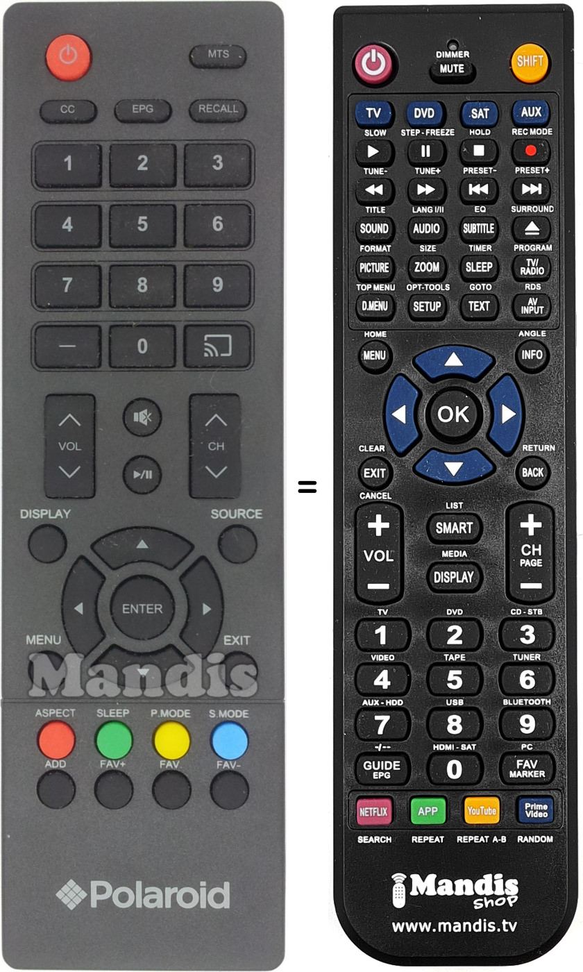 Comandos à distância equivalente REMCON486