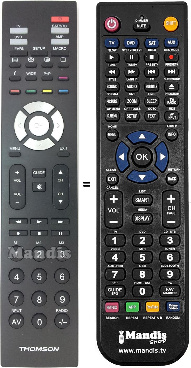 Comandos à distância equivalente ROC4411