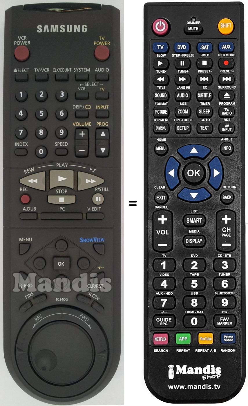 Comandos à distância equivalente 10340G