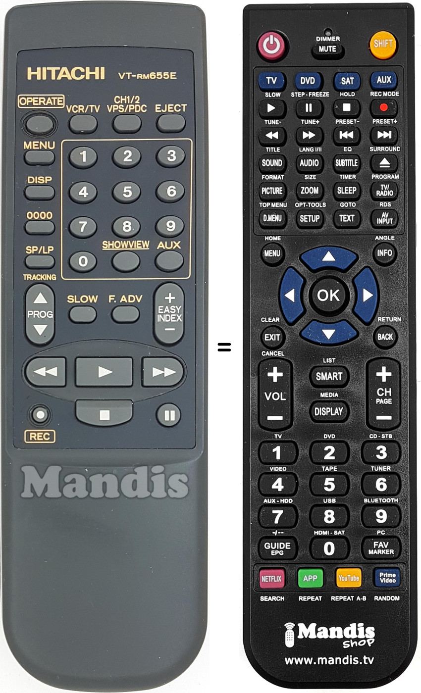 Comandos à distância equivalente VT-RM655E