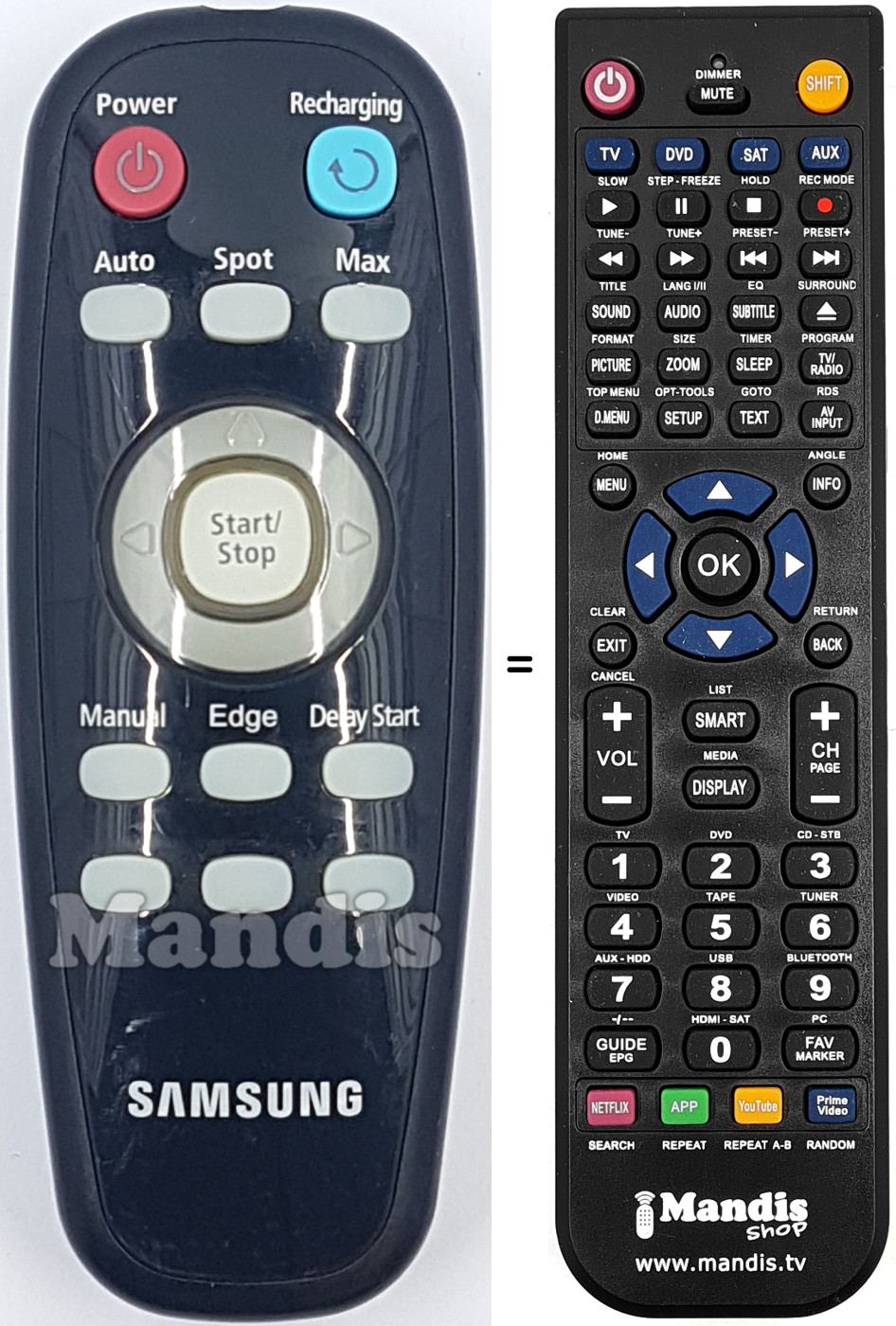 Comandos à distância equivalente Samsung DJ96-00114H