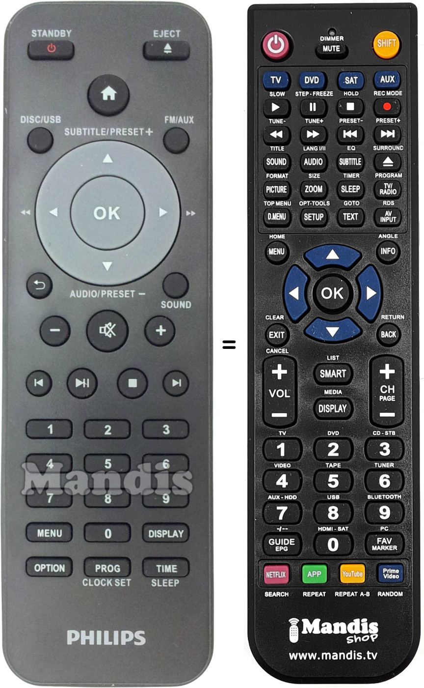 Comandos à distância equivalente Philips 996510061053