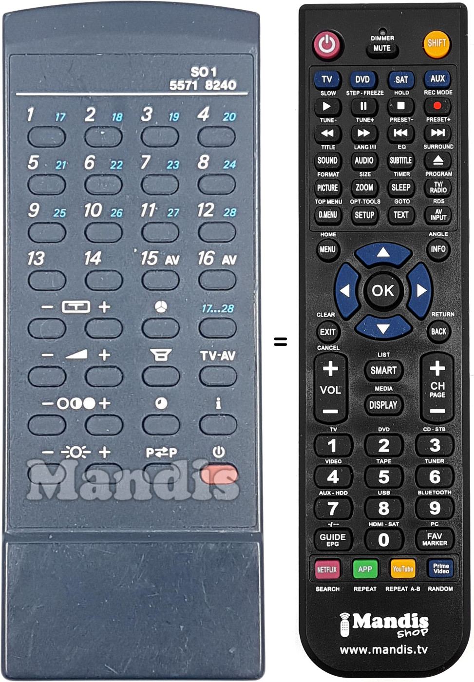 Comandos à distância equivalente 55718240