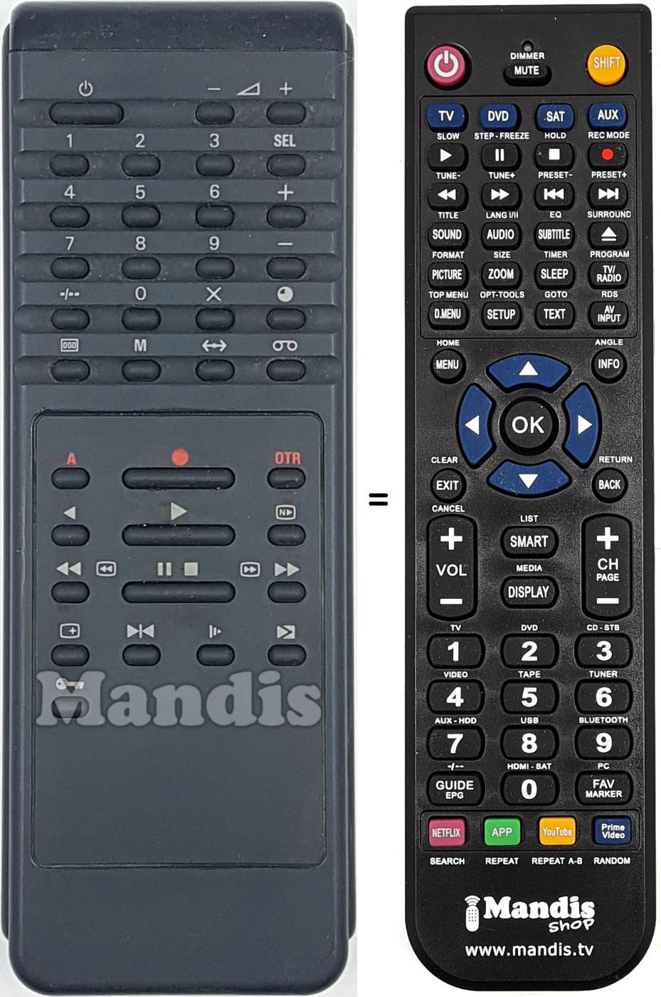 Comandos à distância equivalente 862266102701