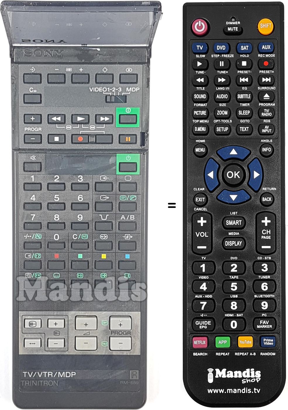 Comandos à distância equivalente A1673001A