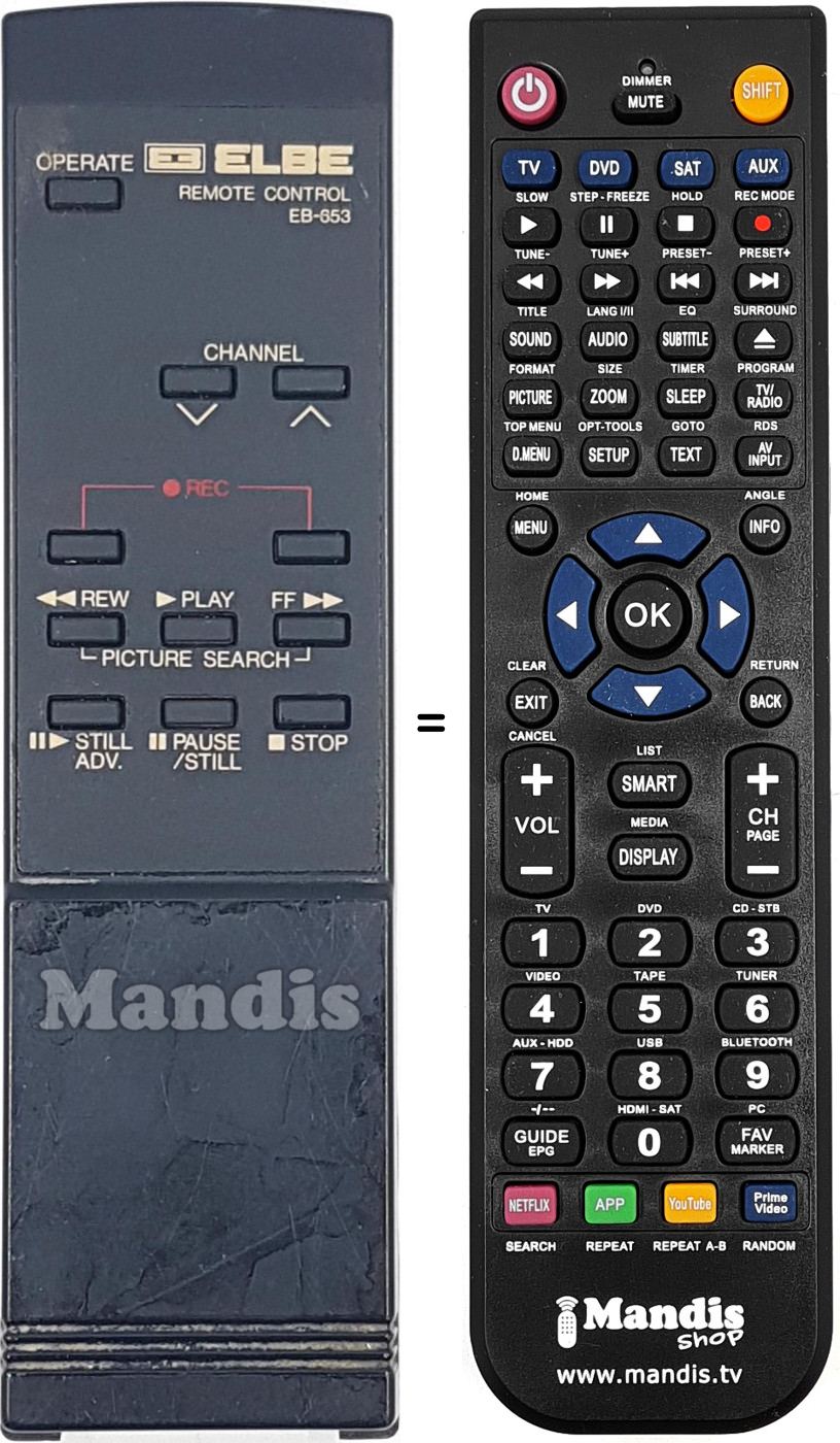 Comandos à distância equivalente Elbe EB 653