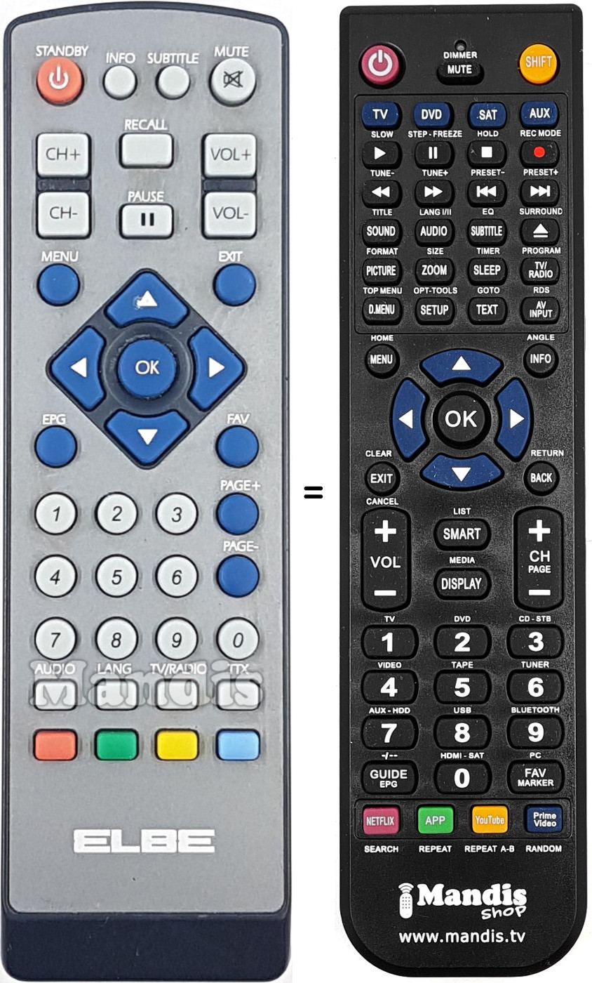 Comandos à distância equivalente ELBE006