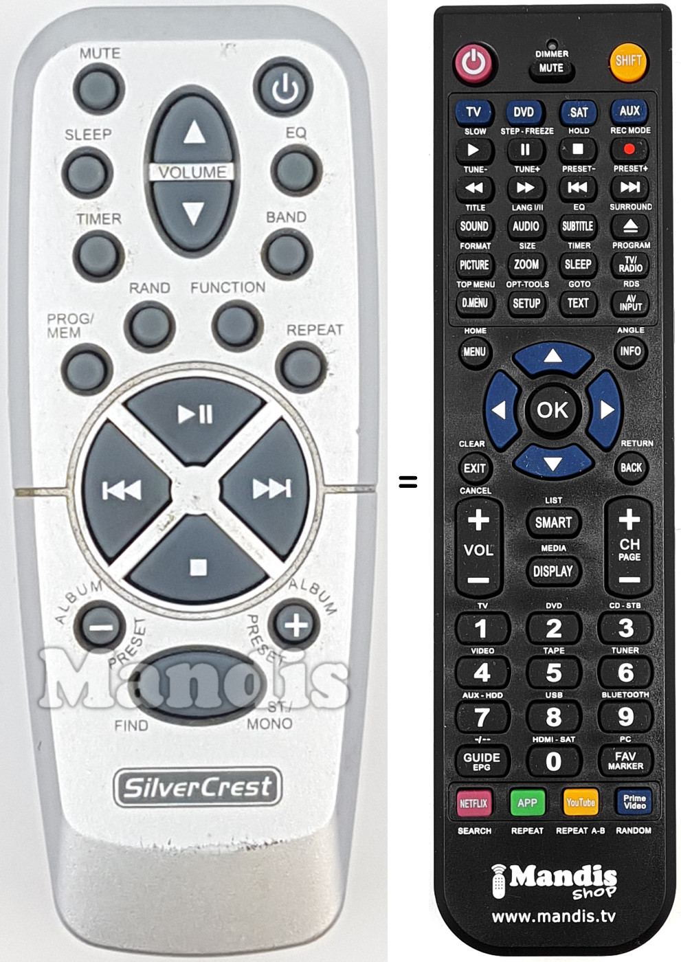 Comandos à distância equivalente KH2301