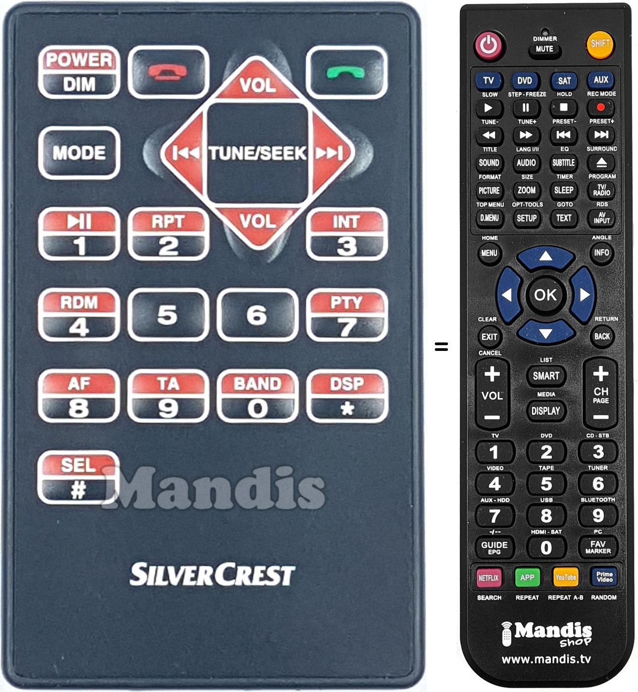 Comandos à distância equivalente KH2377