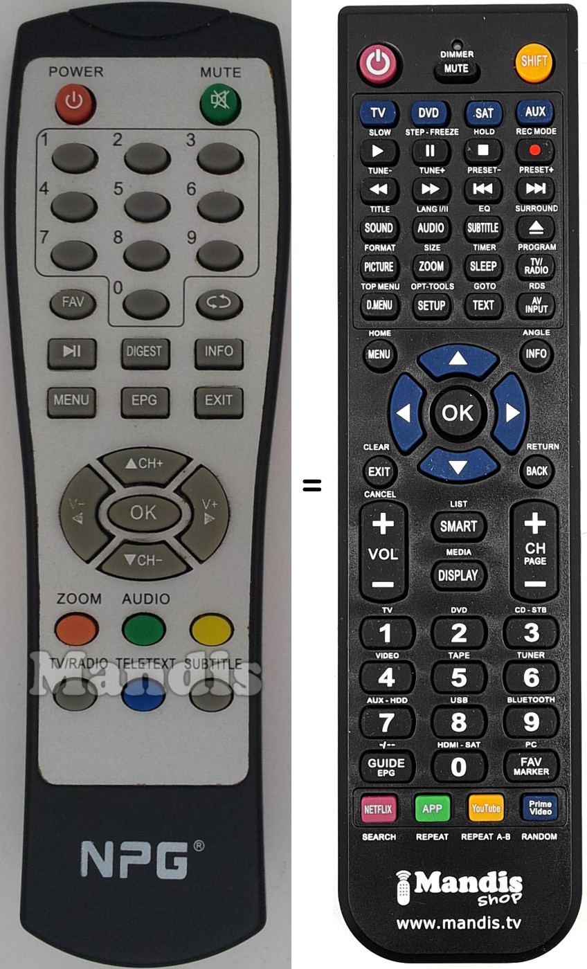 Comandos &agrave; dist&acirc;ncia equivalente NPG010