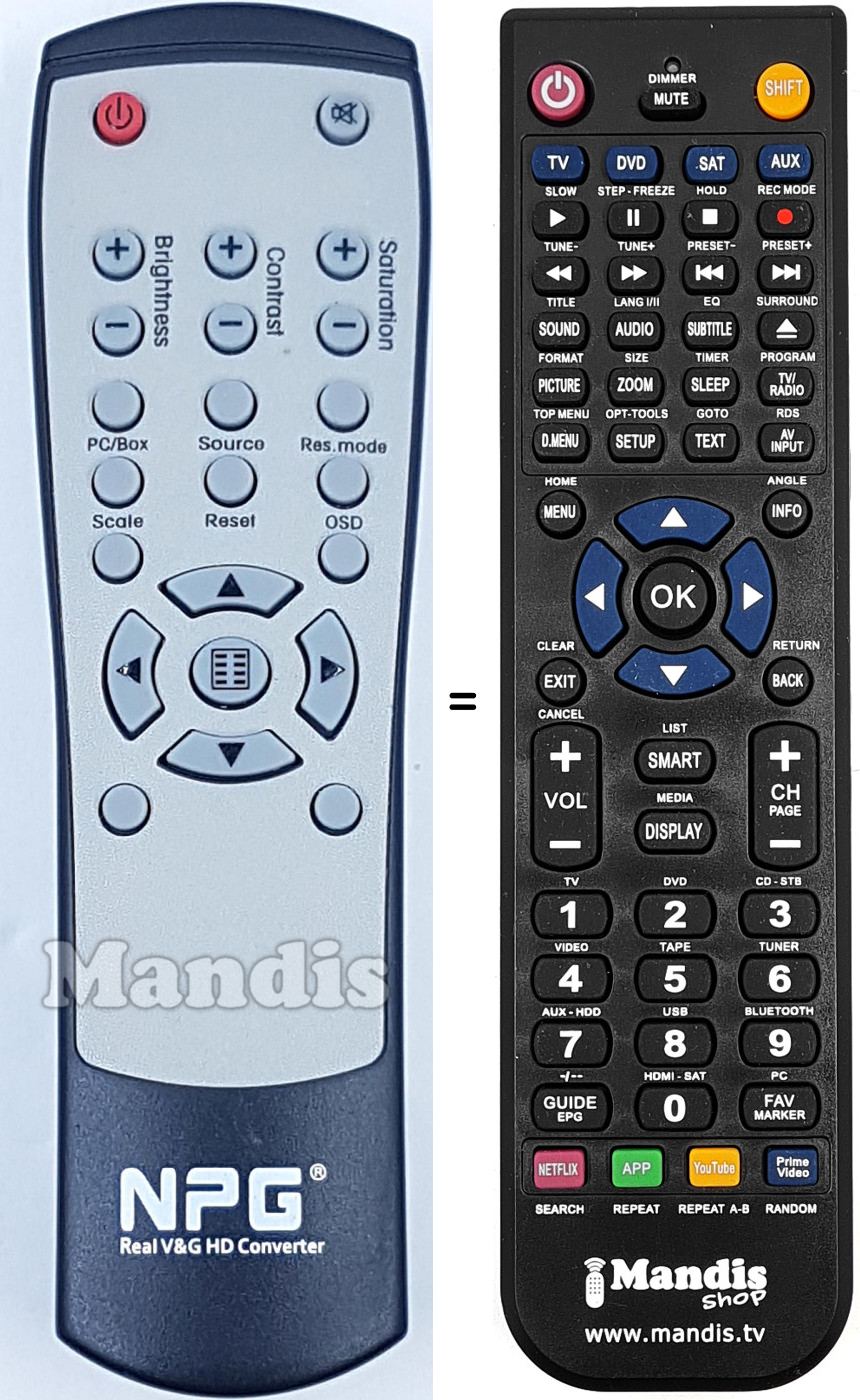 Comandos &agrave; dist&acirc;ncia equivalente NPG017