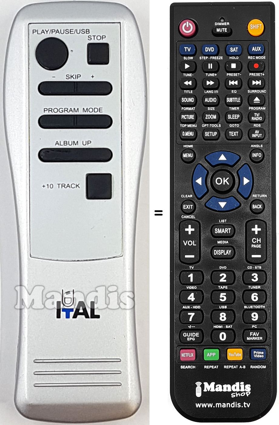 Comandos &agrave; dist&acirc;ncia equivalente REMCON2113