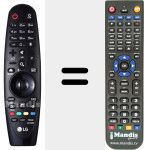 Comando à distância substituto de AKB74896401
