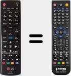 Comando à distância substituto de AKB73975761