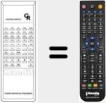Comando à distância substituto de CONTROLO REMOTO CR