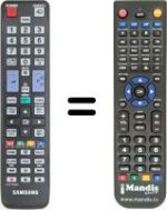 Comandos à distância equivalente Samsung WHV12636