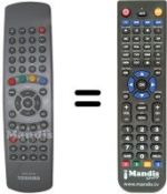 Comandos à distância equivalente Toshiba SEC0844