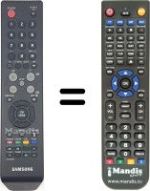 Comandos à distância equivalente Samsung HVS54876
