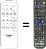 Comandos à distância equivalente Toshiba HVS54362