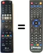 Comandos à distância equivalente LG HVS59054
