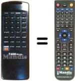 Comandos à distância equivalente 7400 PLUS