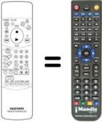 Comandos à distância equivalente Daewoo DVR 8680 SV