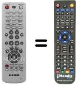 Comandos à distância equivalente Samsung DVD R-121