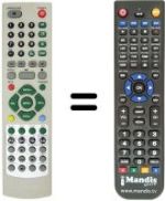 Comandos à distância equivalente United TVD 7053