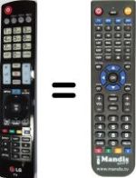 Comandos à distância equivalente LG 50 LA 690