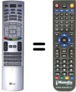 Comandos à distância equivalente LG RZ-42PX6SX