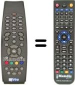 Comandos à distância equivalente Amstrad DV3-MHP