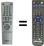 Comandos à distância equivalente Samsung SV-651 F