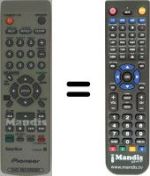 Comandos à distância equivalente Pioneer DVR 433 HS