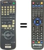 Comandos à distância equivalente Sony DVP-S 7700