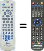 Comandos à distância equivalente LG DV 8900 C