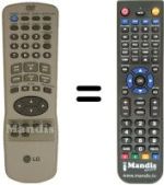 Comandos à distância equivalente LG DVD 4730