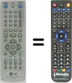 Comandos à distância equivalente LG DVX 298