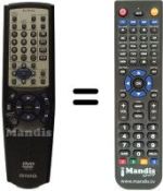 Comandos à distância equivalente Aiwa XD-DV290