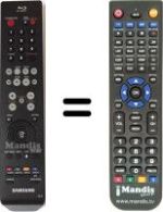 Comandos à distância equivalente Samsung BD P-2500