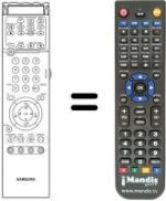 Comandos à distância equivalente Samsung SP43RETROPRO