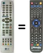 Comandos à distância equivalente LG 6710V00112E