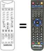 Comandos à distância equivalente Samsung TB20C5