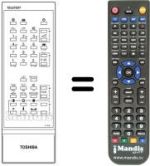 Comandos à distância equivalente Toshiba 23120704