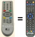 Comandos à distância equivalente LG 6710V00090D