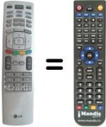 Comandos à distância equivalente LG 6710V00141K