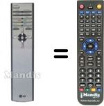Comandos à distância equivalente LG 6710V00100U