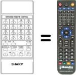Comandos à distância equivalente Sharp RRMCG0293CESA