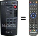 Comandos à distância equivalente Sony RMT-502
